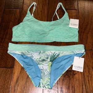Carve Designs Green and Blue Bikini Set